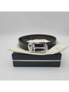 Horseshoe Buckle Reversible Leather Belt Black Brown - MONTBLANC - BALAAN 2