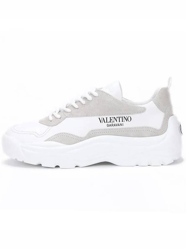 Gum Boy Leather Suede Low Top Sneakers White - VALENTINO - BALAAN 5