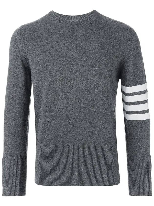 Diagonal Classic Cashmere Knit Top Grey - THOM BROWNE - BALAAN 5