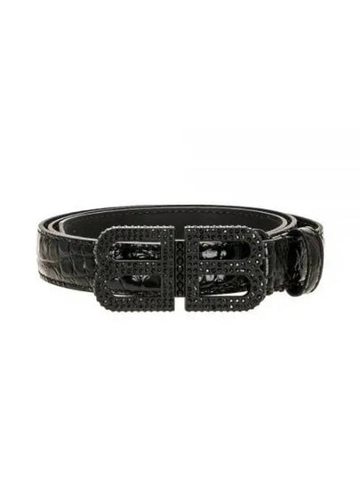 BB Hourglass Leather Belt Black - BALENCIAGA - BALAAN 2