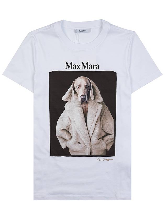 Print Cotton Short Sleeve T-Shirt White - MAX MARA - BALAAN 9