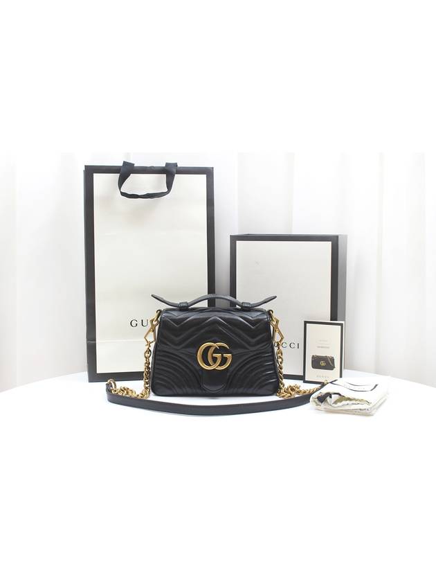 GG Marmont Mini Top Handle Bag Black 547260 - GUCCI - BALAAN 7