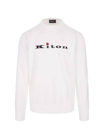 Logo Print Crew Neck Sweatshirt White - KITON - BALAAN 1