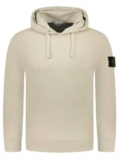 Wappen Patch Brushed Cotton Fleece Hoodie Plaster - STONE ISLAND - BALAAN 2