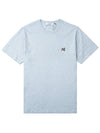 Grey Fox Head Patch Classic Short Sleeve T-Shirt Light Blue - MAISON KITSUNE - BALAAN 9