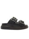 Double Buckle Strap Slippers Black - ALEXANDER MCQUEEN - BALAAN 2