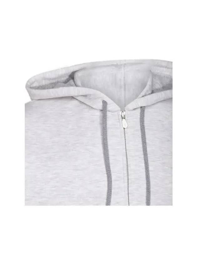 French terry hooded zip up pearl gray - BRUNELLO CUCINELLI - BALAAN 4