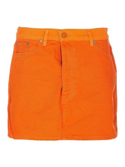 Denim Mini H-Line Skirt Orange - GANNI - BALAAN 2