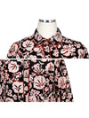 Women's Flower Blouse Black Pink - KENZO - BALAAN 5