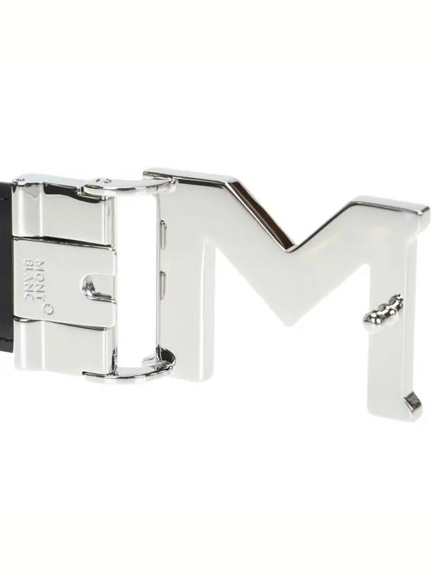 M Buckle Reversible Leather Belt Black - MONTBLANC - BALAAN 6