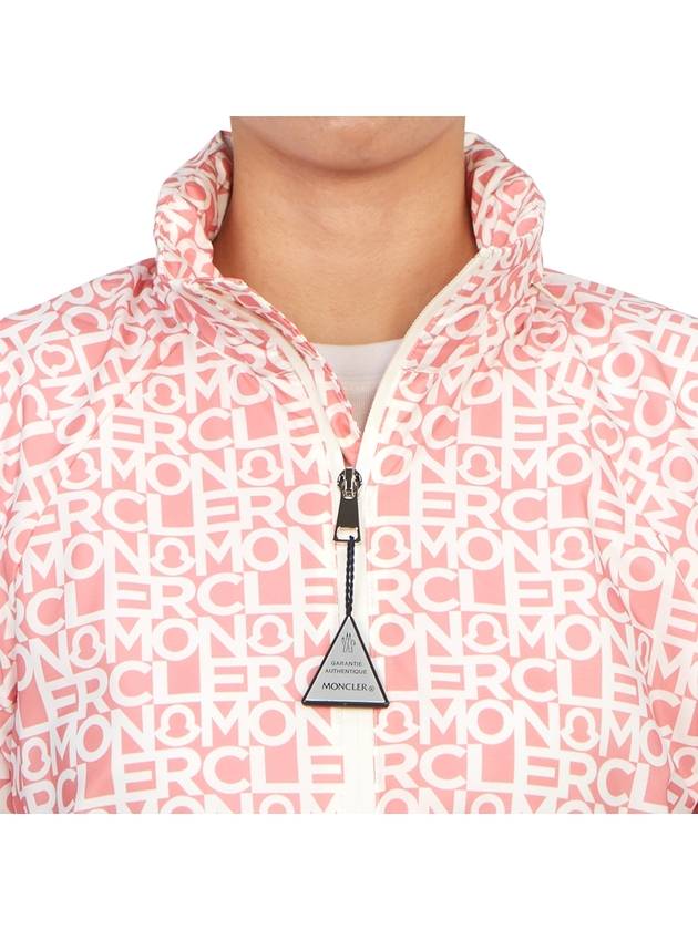 Women's Alose Logo Print Zip-up Jacket Pink White - MONCLER - BALAAN 9