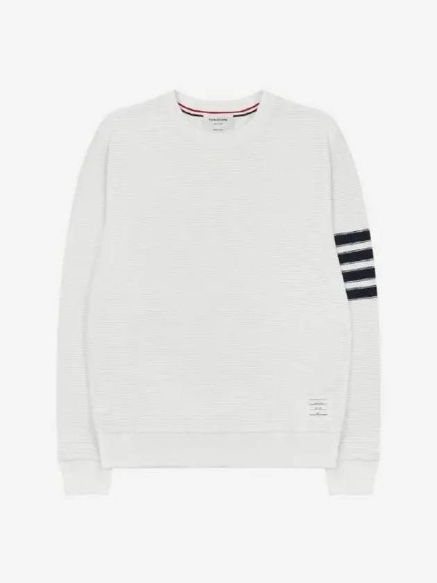 Open Raschel Stitch 4-Bar Sweatshirt White - THOM BROWNE - BALAAN 2