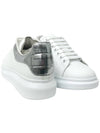 Men's Oversole Crocodile Metallic Silver Tab Low Top Sneakers White - ALEXANDER MCQUEEN - BALAAN 4