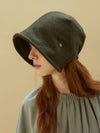 Classic banding bonnet Cashmere olive khaki - BROWN HAT - BALAAN 2