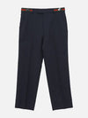 Fluid Drill Web Detail Straight Pants Navy - GUCCI - BALAAN 3