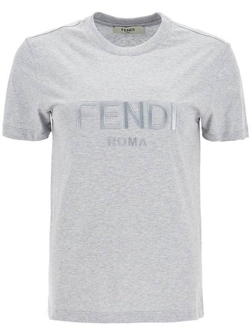 crewneck t-shirt with embroidered - FENDI - BALAAN 1