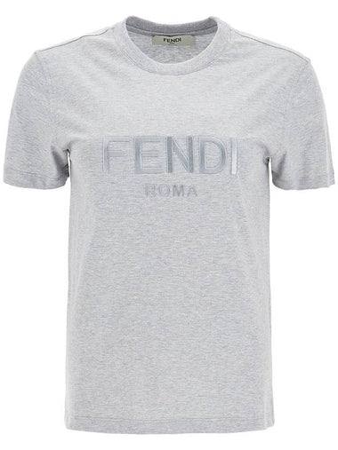 crewneck t-shirt with embroidered - FENDI - BALAAN 1