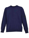 Lambswool GRS Crew Neck Knit Top Navy - CP COMPANY - BALAAN 2