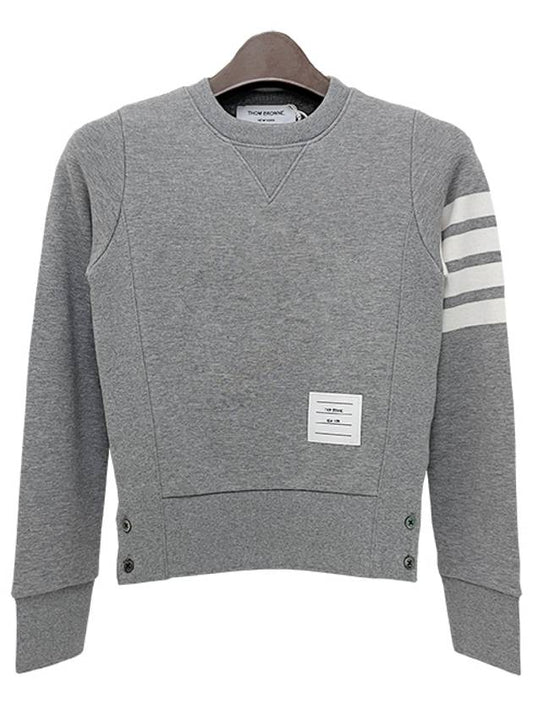 Engineered 4 Bar Stripe Loopback Jersey Knit Crewneck Sweatshirt Light Grey - THOM BROWNE - BALAAN 2