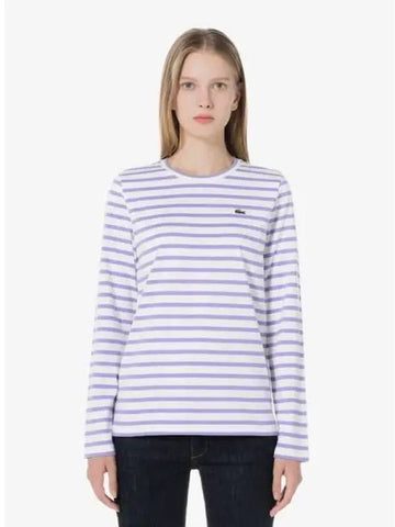 Women s Striped Long Sleeve T Shirt TF821E 54N GFU Domestic Product GQ2N24073051794 - LACOSTE - BALAAN 1