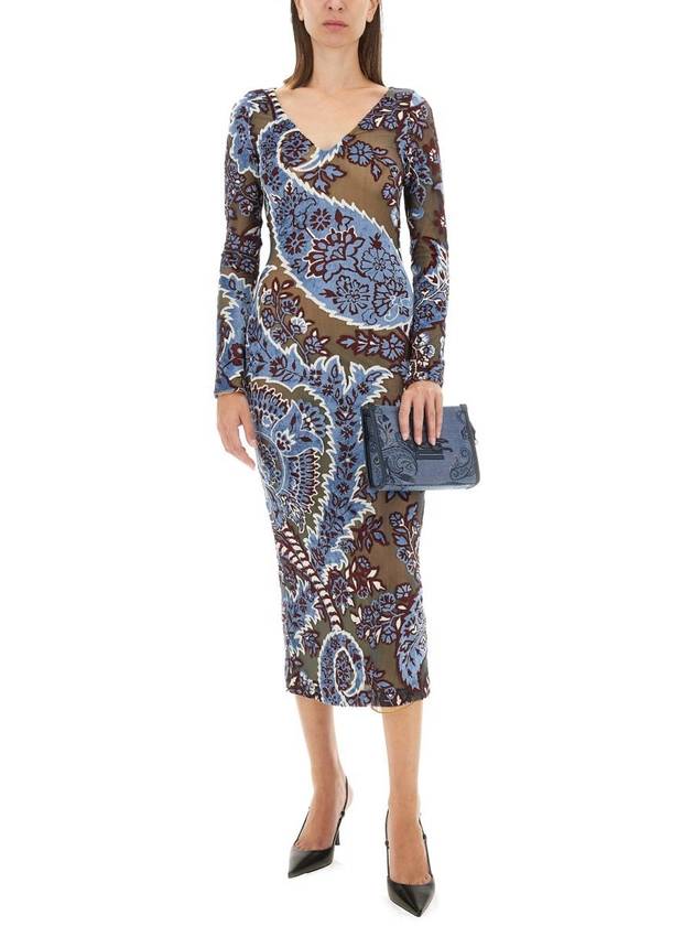 Etro Velvet Jacquard Tulle Dress - ETRO - BALAAN 2