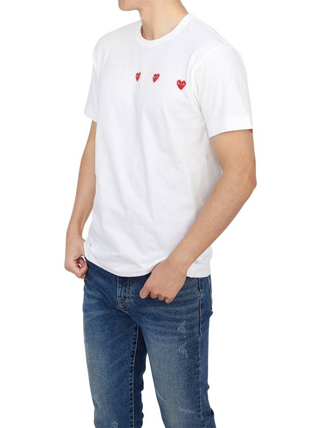 3 heart patch short sleeve t shirt white - COMME DES GARCONS PLAY - BALAAN 5