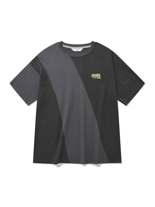 Tone on tone PHOS TeeCharcoal Unisex logo color combination short sleeve t-shirt charcoal - PHOS333 - BALAAN 1