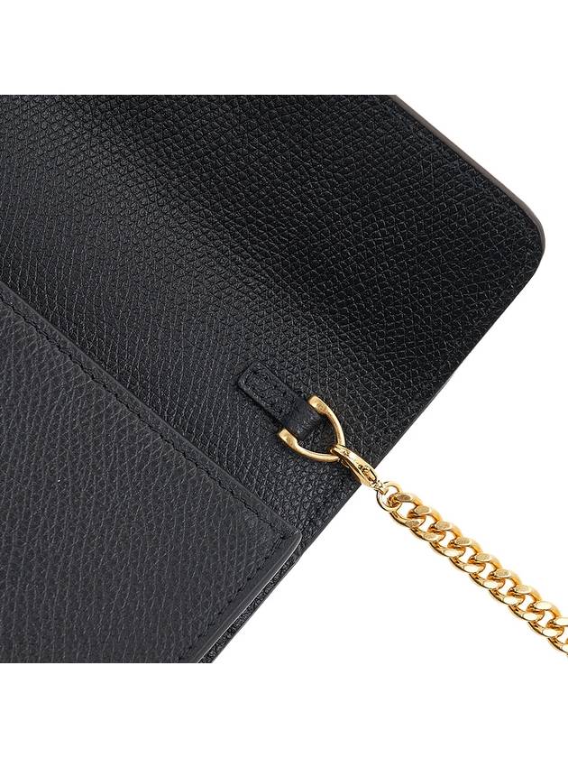 V Logo Chain Long Wallet Black - VALENTINO - BALAAN 8