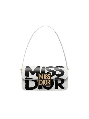 Miss Flap Bag White Black Graffiti Printed Calfskin M2610UZCJ M933 - DIOR - BALAAN 1