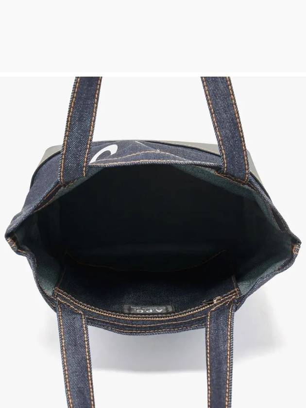 Logo Denim Axel Small Tote Bag Navy - A.P.C. - BALAAN 4