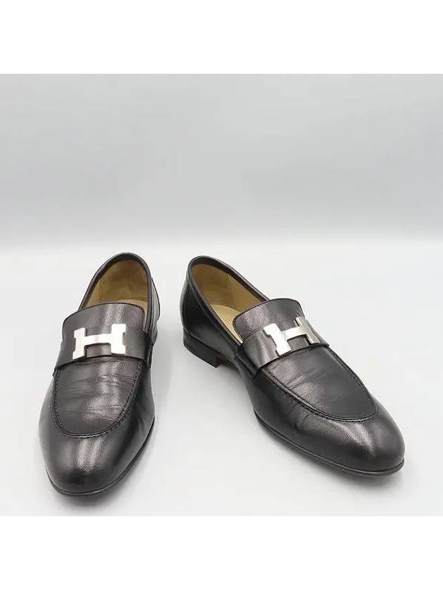 Smith Market used luxury goods black loafer men s shoes - HERMES - BALAAN 4