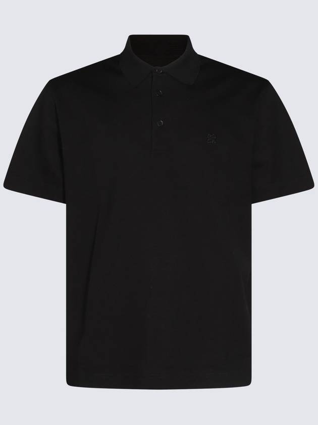 Embroidered Logo Cotton Polo Shirt Black - GIVENCHY - BALAAN 3