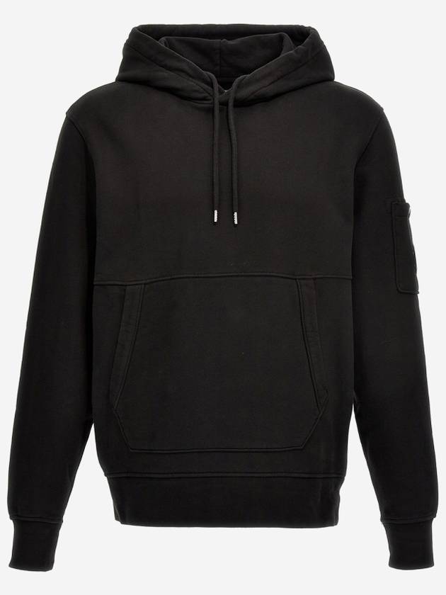 Brushed Emerized Diagonal Fleece Lens Hoodie Black - CP COMPANY - BALAAN 2