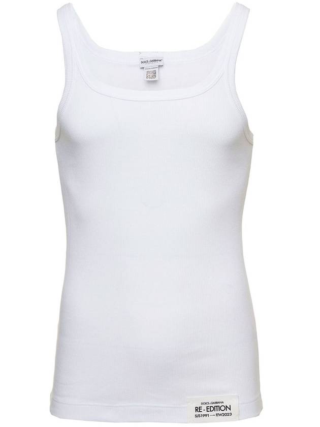 23 fw White Cotton Tank Top M8E98JONO02W0800 B0480746047 - DOLCE&GABBANA - BALAAN 2