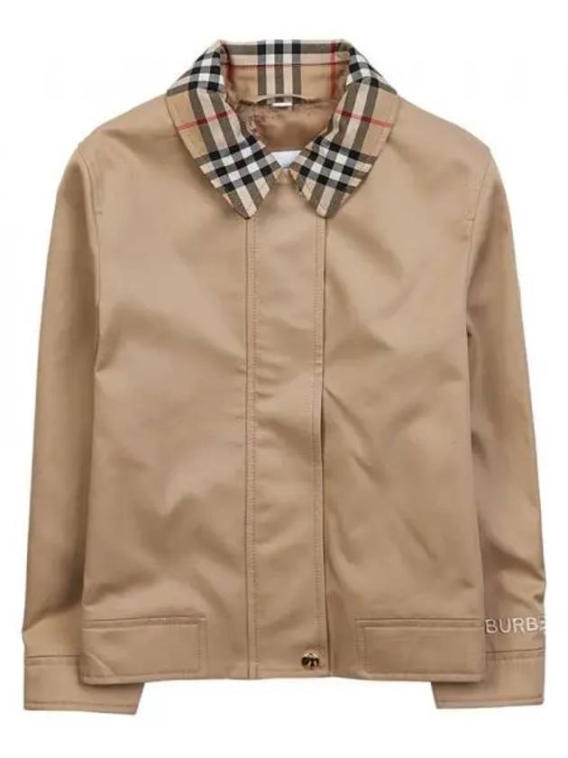 Cotton Gabardine Harrington Jacket Beige - BURBERRY - BALAAN 2