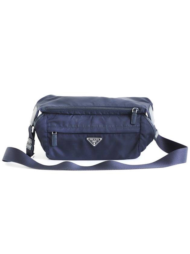 M Re nylon biker bag cross medium navy - PRADA - BALAAN 7