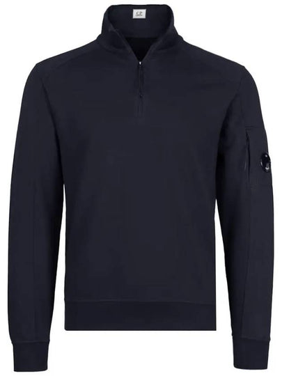 Lens Wappen Fleece Half Zip Up Sweatshirt Navy - CP COMPANY - BALAAN 2