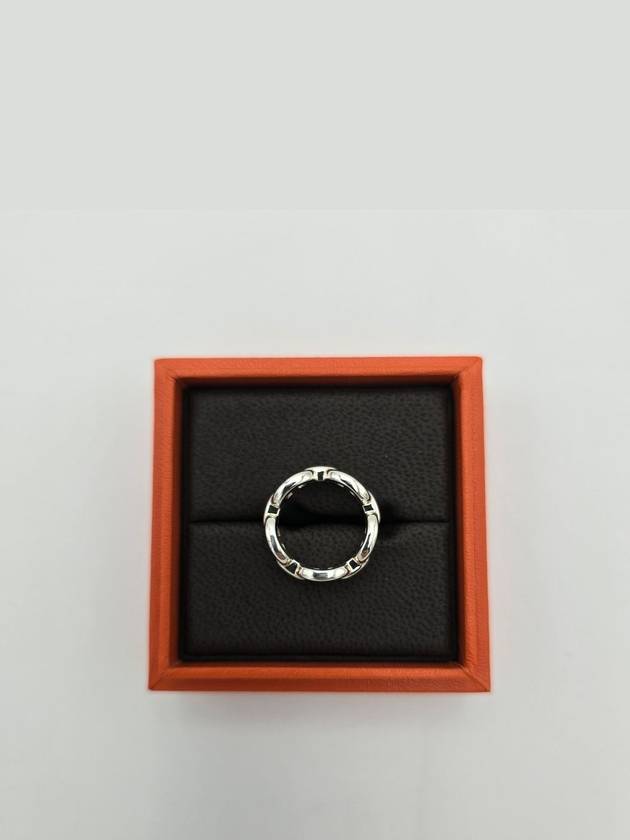 Small Chaine D'Ancre Enchainee Ring Silver - HERMES - BALAAN 5