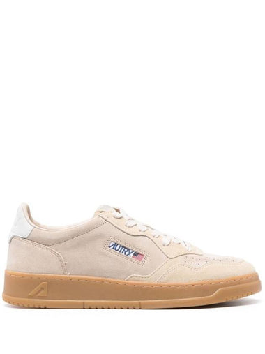 Autry Medalist Low Man  Mix/Suede Sand/Ecru Shoes - AUTRY - BALAAN 1