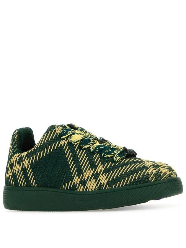 Check Square Toe Low Top Sneakers Green - BURBERRY - BALAAN 3