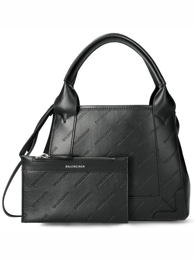 Navy XS Embossed Logo Tote Bag Black - BALENCIAGA - BALAAN 2