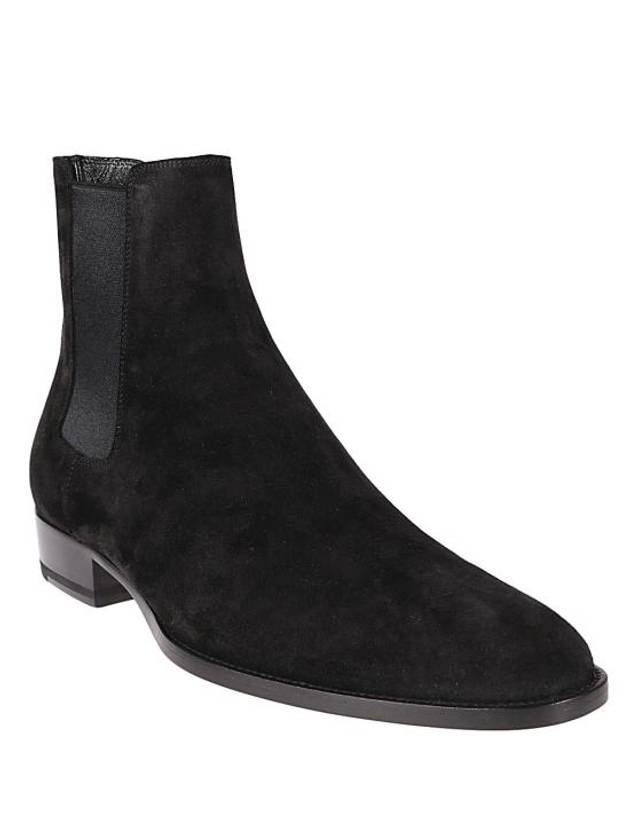 Suede Classic Wyatt Chelsea Boots Black - SAINT LAURENT - BALAAN 3