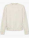 Embroidery Logo Crew Neck Sweatshirt Beige - AMI - BALAAN 2