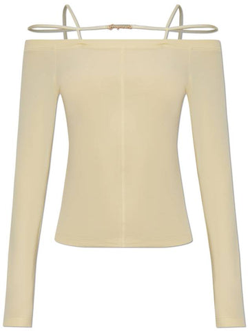 Jacquemus Top With Logo, Women's, Yellow - JACQUEMUS - BALAAN 1