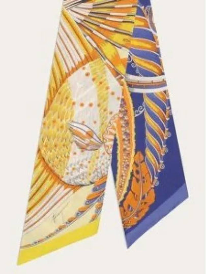 Fish Print Silk Scarf Yellow - SALVATORE FERRAGAMO - BALAAN 2