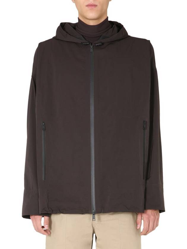 Matte Nylon Back Pocket Windbreaker Brown - BOTTEGA VENETA - BALAAN 2