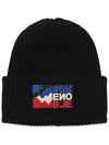 Black Logo Grenoble Wool Beanie 3B00017 M1131 999 - MONCLER - BALAAN 3