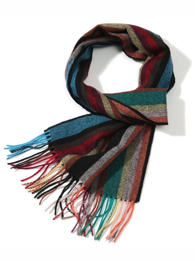 Wool Stripe Multi Color Scarf - PAUL SMITH - BALAAN.