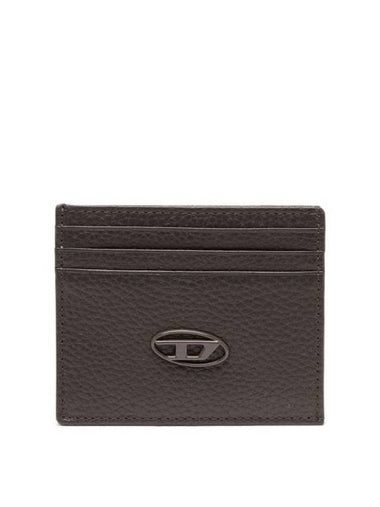 Logo Leather Card Wallet Brown - DIESEL - BALAAN 1