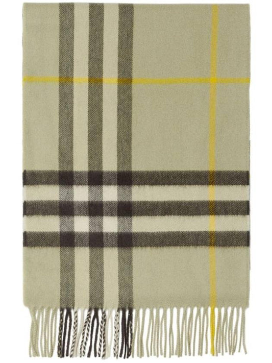 Check Cashmere Scarf Hunter - BURBERRY - BALAAN 1